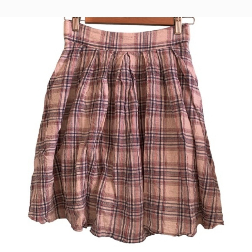 11 1 1 TYLHO Plaid Pink Miniskirt Sz XS